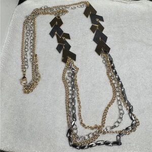 Elegant Gold and Silver Chain Necklace